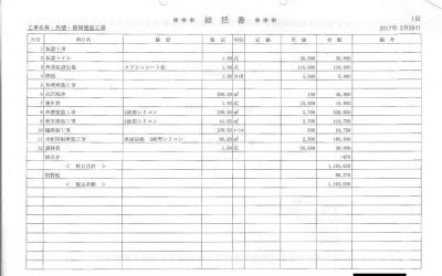 外壁塗装の明瞭見積書