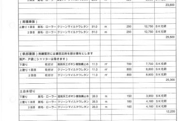 外壁塗装の明瞭見積書