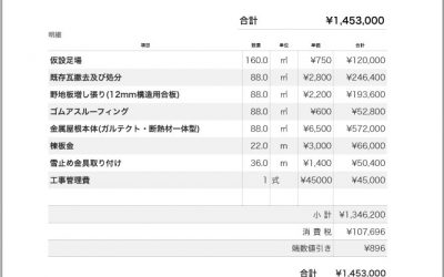 屋根修理の適正見積もり