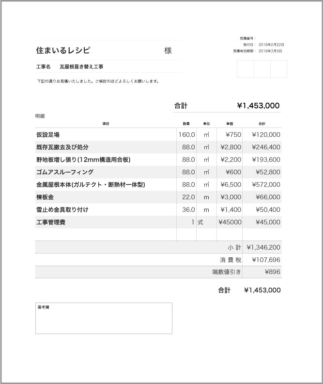 屋根修理の適正見積もり