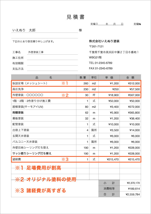 見積もり事例