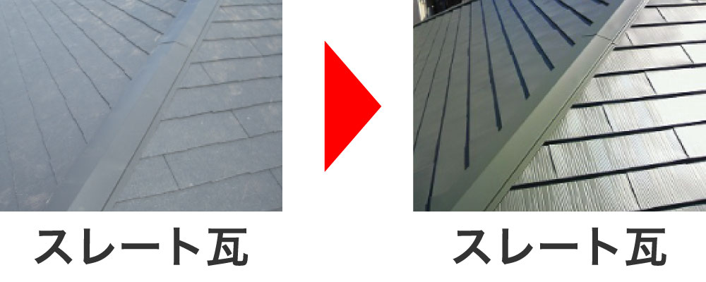 スレートからスレートへ葺き替え
