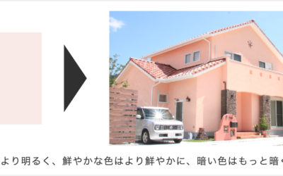 面積効果による色味の違い
